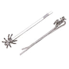 Rosemarie Collections Women's Spooktacular Halloween Hair Clip Bewitching Bobby Pins Set (Silver Tone Spider)