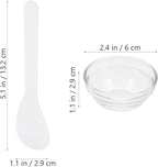 FRCOLOR Facial Mixing Bowls 5Pcs Clear Glass Spa Bowls for Facials with Stick Cosmetic Mask Beauty Supply Tool for Diy Face Mask and Hair Care