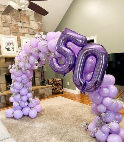 Purple Number 5 Balloon 40 inch, Balloon numbers party supplies, deco photo - Image 7