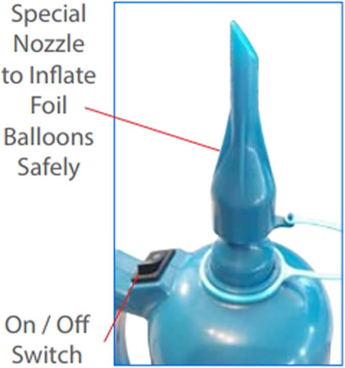 PMU Electric Balloon Inflator Pump 120V, Premium Dual Nozzle Air Blower - Image 4