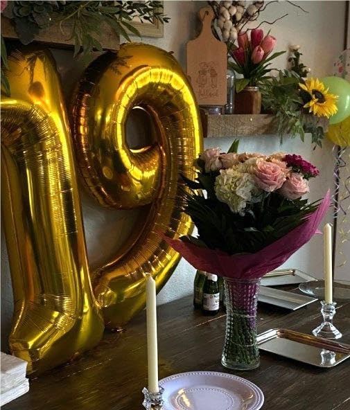 Big Gold 40 Inch 19 91 Balloon Number, Jumbo Giant 19 91 Birthday Party - Image 8