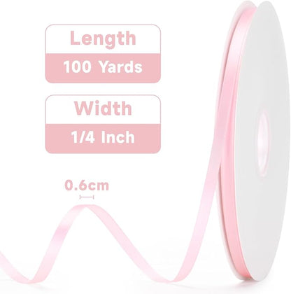 KINGLAKE Light Pink Satin Ribbon - Image 2