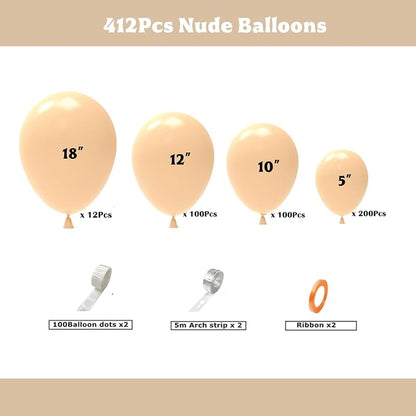 412pcs Nude Balloons Different Sizes 18 12 10 5 Inch, nude balloon arch - Image 2