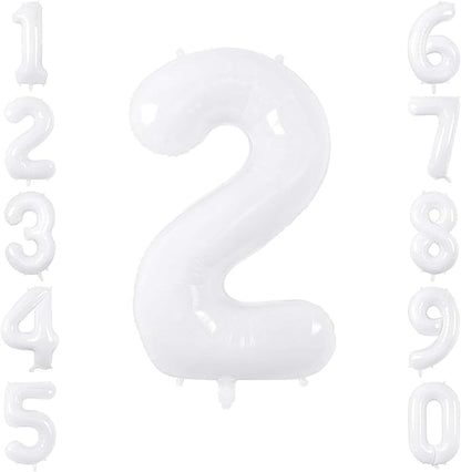 White Number 2 Balloon 40 Inch, Large Mylar Foil Two Balloon by Unknown
