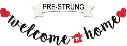 Pre-Strung Black Welcome Home Banner, 8 ft Strand | Fully Assembled and Ready by Teniinet