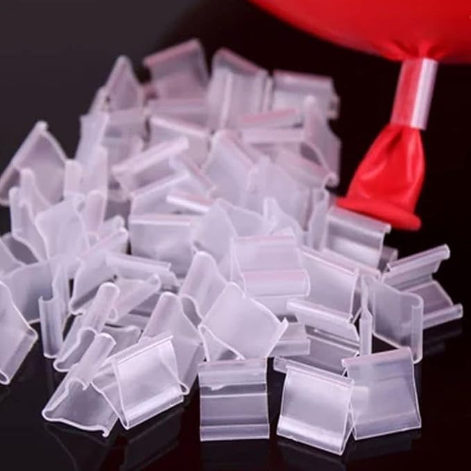 100Pcs Transparent Plastic Balloon V-shaped Clips, Wedding Party Halloween - Image 2
