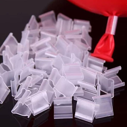 100Pcs Transparent Plastic Balloon V-shaped Clips, Wedding Party Halloween - Image 2