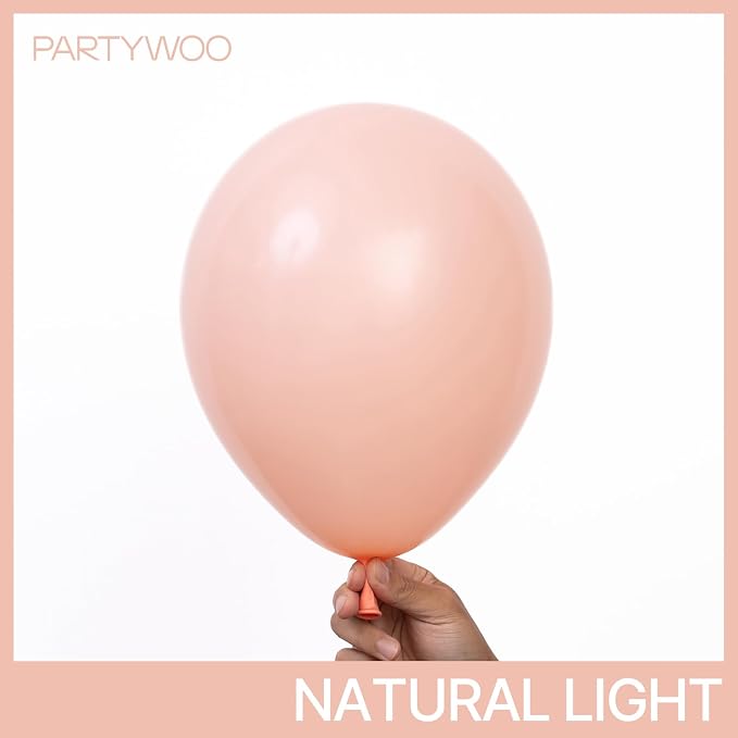 PartyWoo Baby Pink Balloons 140pcs Pastel Light Pale Pink Peach Color | 18 12 - Image 2
