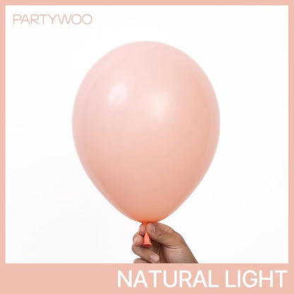 PartyWoo Baby Pink Balloons 140pcs Pastel Light Pale Pink Peach Color | 18 12 - Image 2