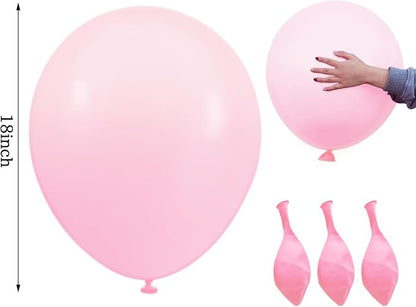 18 Inch Pastel Pink Big Balloons 12 Pack Large Latex Balloons Round Party - Image 2