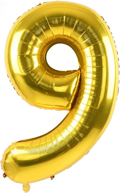 TONIFUL 40 Inch Gold Number 9 Balloons Large Foil 9th Birthday Decorations | by TONIFUL