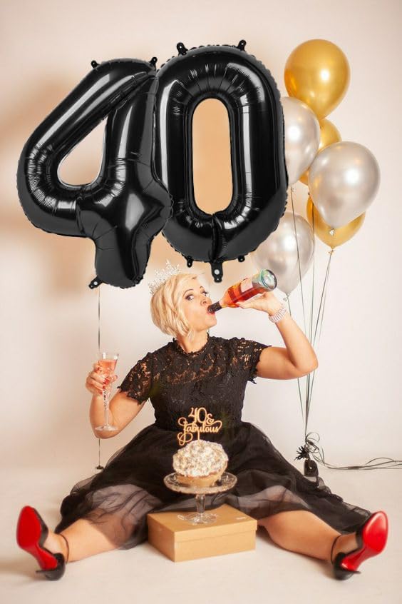 Large Number 0 Balloons Black Birthday Party Decorations - Image 4