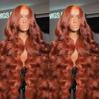 AMIRTY 200% Density Orange Ginger Lace Front Wigs Human Hair 13X4 HD Transparent Lace Front Wig Pre Plucked with BabyHair Chestnut Brown #33 Human Hair Wigs For Women Glueless Wigs