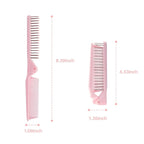 RHOS 2-Pieces Mini Folding Combs for Purse and Travel, Double Headed Small Combs and Brush Set for Women,Girls (Pink & Purple)