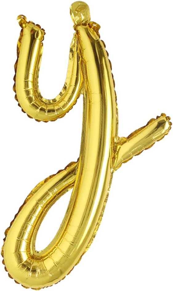 18 inch Gold DIY a-z Handwriting lowercase letters name Foil balloon Letter by REIANS