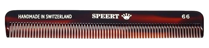 #66 Handmade Narrow Tooth Comb Tortoise Havana Acetate Fine Straight Thin Detangling Parting Grooming Teasing Hair Styling Hairdresser Barber Hairdressing Wet Dry Pocket Travel Women Men Kids