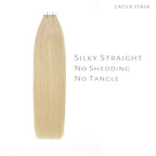 Lacer Remy Hair Extensions Tape in - 16 Inch Platinum Blonde Human Hair Tape in Extensions Natural PU Skin Weft 100% Real Virgin Human Hair 50g 20pcs/set
