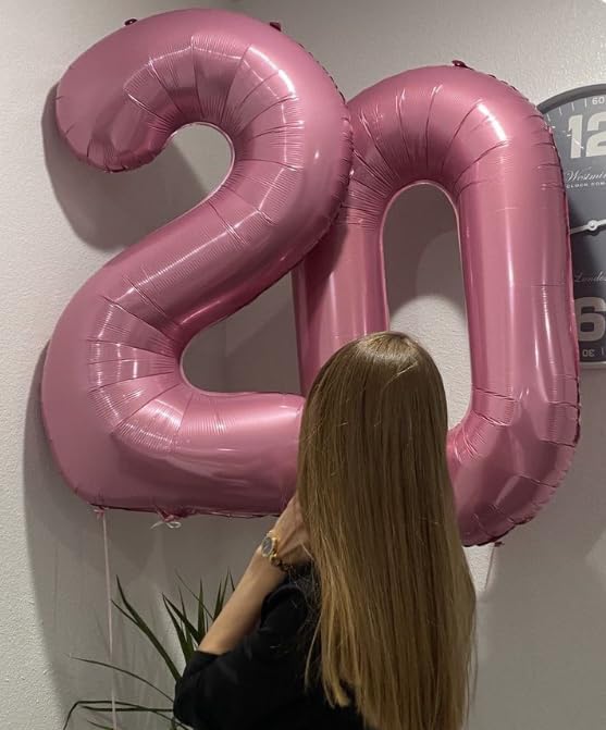 Pearl Pink Number 2 Balloon 40 inch, Balloon numbers party supplies, deco photo - Image 7