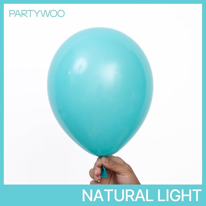PartyWoo Teal Balloons 100pcs 12 Inch Turquoise Dark Teal Latex Balloons - Image 2