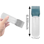 4 PCS Root Comb Applicator Bottle,Hair Oiling Applicator,Hair Oil Applicator Bottle for Hair Dye Shampoos Hair Salons.6oz (Grey+Green)