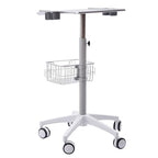 Iron Salon Instrument Tray, Height Adjustable Trolley Cart Tray Station on Wheels for Salon Tattoo Spa Beauty Service Holder Tool Storage(White,Iron)