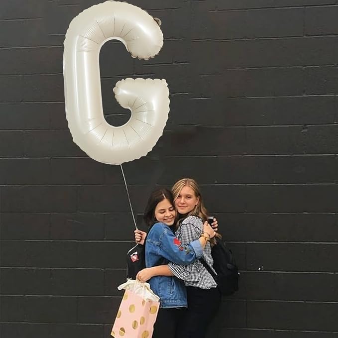 TONIFUL 40 Inch Large Cream White Letter G Balloons Giant Alphabet Letter - Image 5