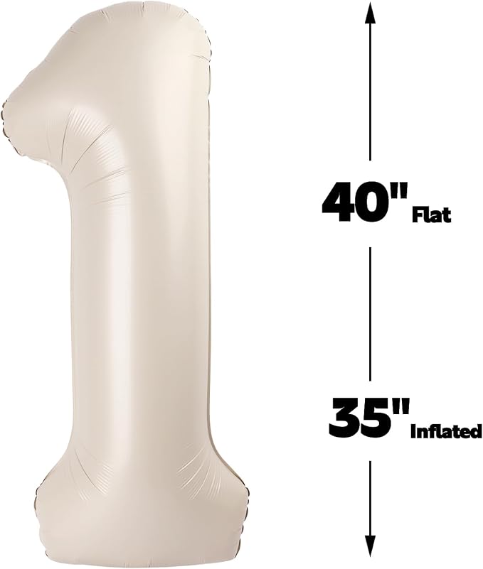 Cream White 40 Inch Large Number 15 51 Birthday Balloon, 15 51 Birthday - Image 2