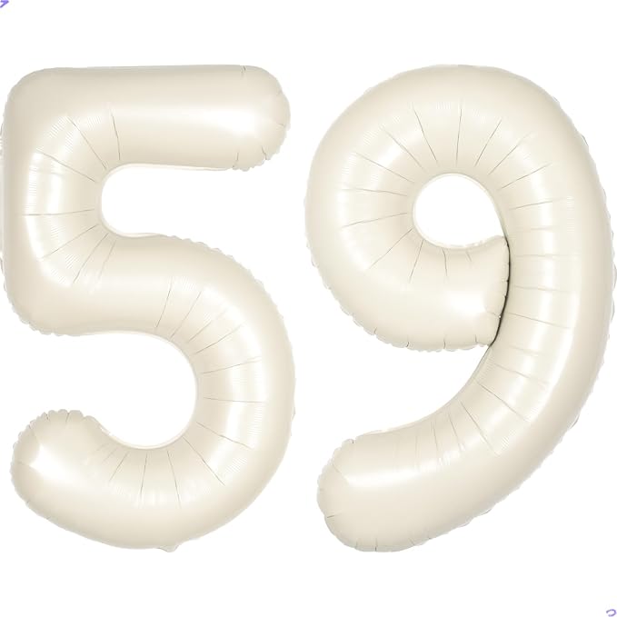 Cream White Number 59 95 Balloon by Unknown