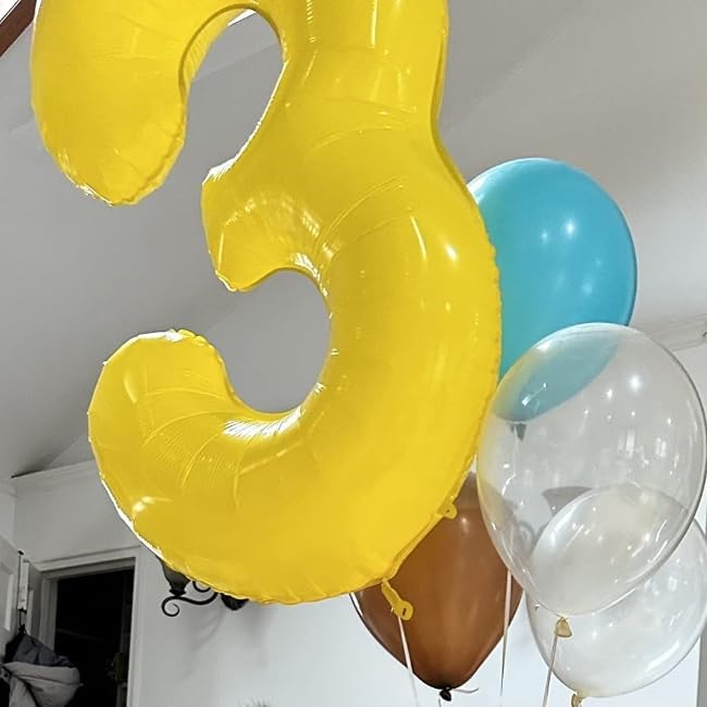 Number Balloons Yellow 3 Balloon 40 inch - Image 2
