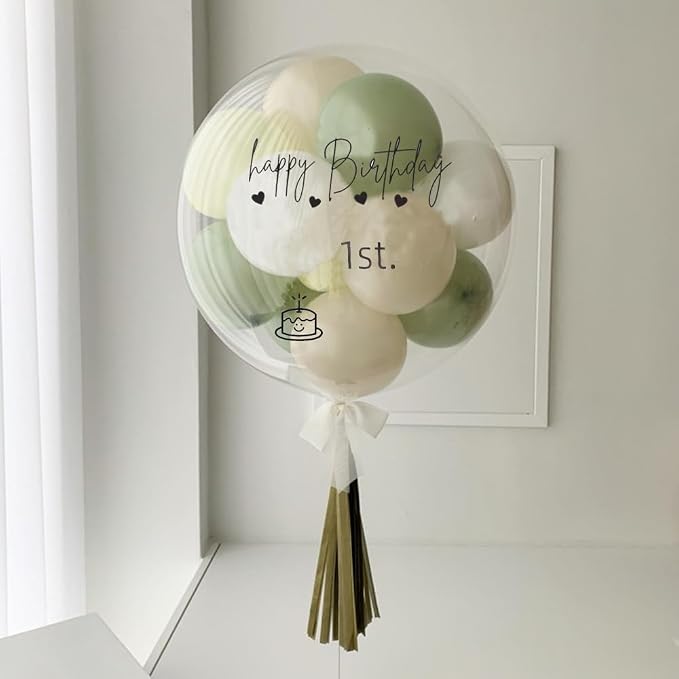 Happy Birthday Balloon Sticker Bobo Party Decoration 5 Pieces Letter Number - Image 5