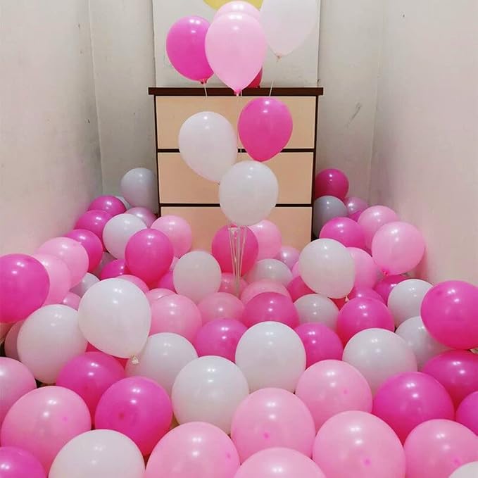300 Pack Hot Pink Light Pink and White Balloons 5 Inch Pink White and Rose Red - Image 5