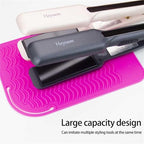 Heysam Flat Iron Silicone Heat Mat for Curling Irons, Hair Straighteners and Curling Comb, Hair Styling Tools Travel Storage Mat/Heat Resistant Pad for Countertop and Drawer, Black, Size: 9"x6.5"