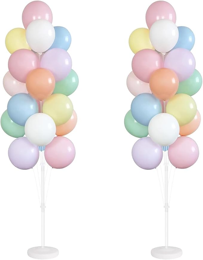 Leesoot 2 Sets 74inch Macarons Floor Balloon Column Kit Stand by Unknown