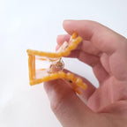 Orange Hippocampus Claw Clip,Acetate Hair Clips,Small Claw Clips for Women