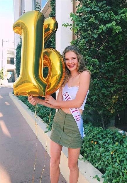 Gold Number 6 Balloon 40 inch, Balloon numbers party supplies, deco photo shoot - Image 7