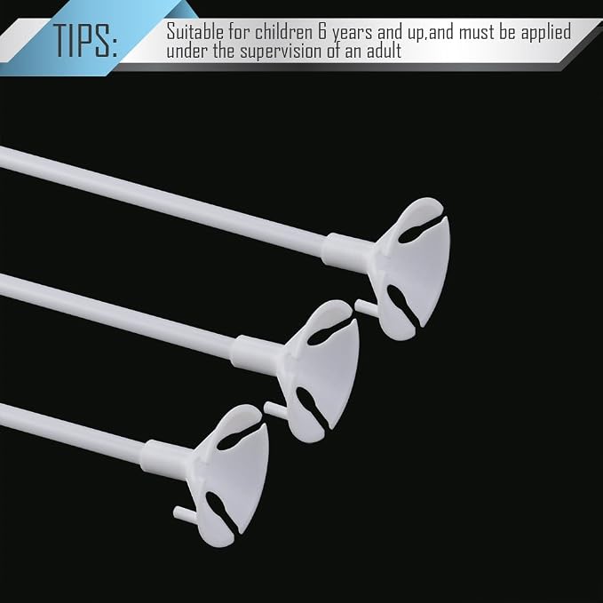 PP OPOUNT Upgraded Version 100 Pieces White Plastic Balloon Sticks Holders | - Image 4