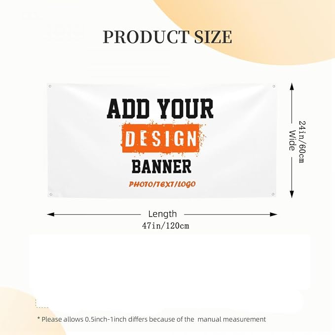 Custom Banners and Signs 2'x4' Customize Personalized Photo Text Logo | - Image 7