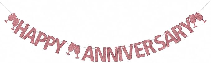 Happy Anniversary Banner, Wedding Anniversary Party Decorations Supplies - Image 2