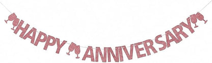 Happy Anniversary Banner, Wedding Anniversary Party Decorations Supplies - Image 2