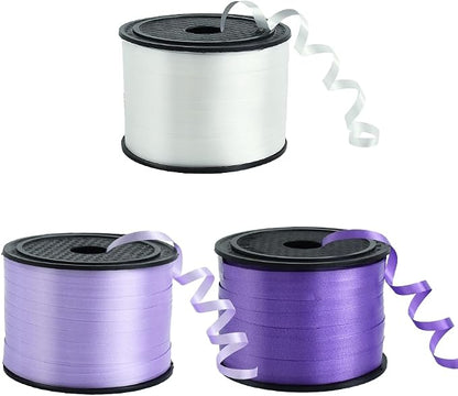 TONIFUL Purple, Light Purple and Silver Curling Ribbon Balloon String | 300 by TONIFUL