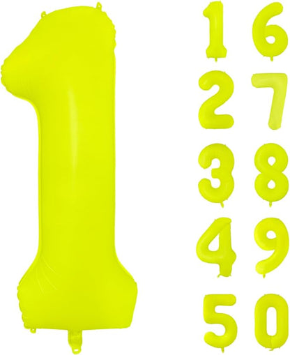 Fluorescent Yellow Number Balloon 40 inch Giant Foil Helium Balloons Yellow by Yeodong