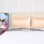 uxcell 2 Pack Silk Satin Pillowcase for Hair and Skin, Cool, Silky, Soft Breathable Pillow Cases Travel Size 14x20 Inch Sateen Pillowcase Light Tan with Envelope Closure