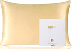 ZIMASILK 100% Pure Mulberry Silk Pillowcase for Hair and Skin Health,Soft and Smooth,Both Sides Premium Grade 6A Silk,600 Thread Count,with Hidden Zipper,1pc(Standard 20''x26'',Champagne)