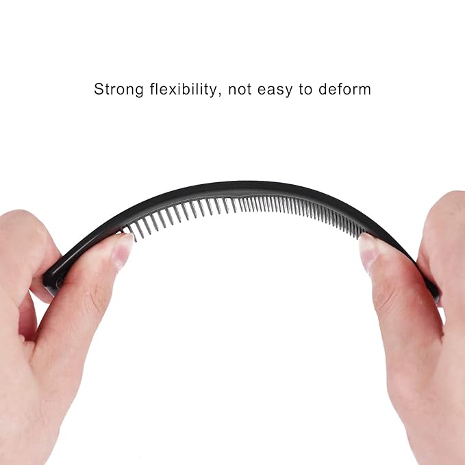 Disposable Combs Individually Wrapped, Sturdy Combs in Bulk, 100 Pack Combs Bulk, Double Tooth Hair Pocket Comb, Bulk Combs for Homeless, Charity, Care Pack Black