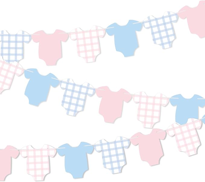 Weysat 2 Pcs Baby Clothes Banner Baby Boys Girls Shower Decorations Pink Blue by Weysat