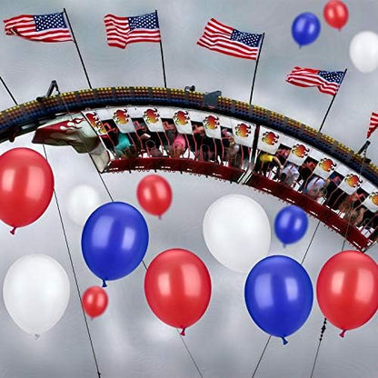 TecUnite 100 Pcs Red White Blue Latex Balloons 13 Inch Colorful Round Balloons - Image 3