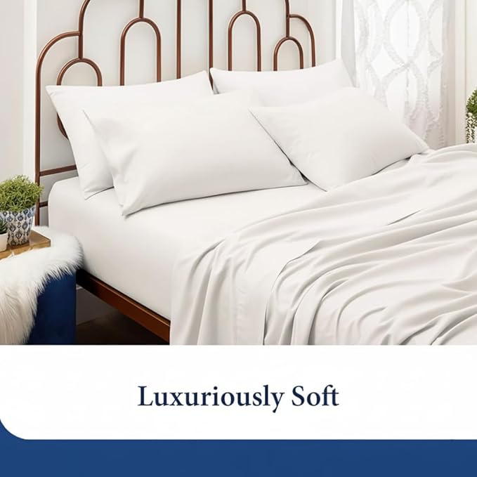 SKY BEDDINGS King Pillowcase Set of 2 - Soft Brushed Microfiber Pillow Cases with Envelope Clouser - Wrinkle-Free, Fade-Resistant Pillow Covers - 20 x 40 Inches, White