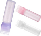 3PCS Root Comb Applicator Bottle 6oz,Hair Oil Applicator with Graduated Scale, Hair Oiling Bottle Brush for Home or Salon Use（3 Colors