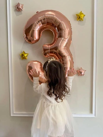 Rose Gold Number 3 Balloon 40 inch, Balloon numbers party supplies, deco photo - Image 5