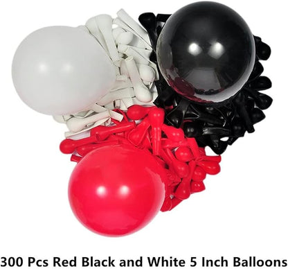 300 Pack Red Black and White Balloons - Image 2
